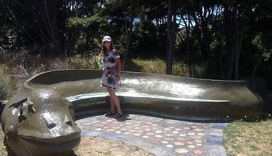Eel-shaped seat at the Great Barrier Island Community Heritage and Arts Village
