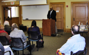 Price Van Ray speaking at the 2017 Literary Spotlight