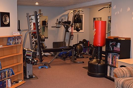 Turning to look into the now usable gym area again.
