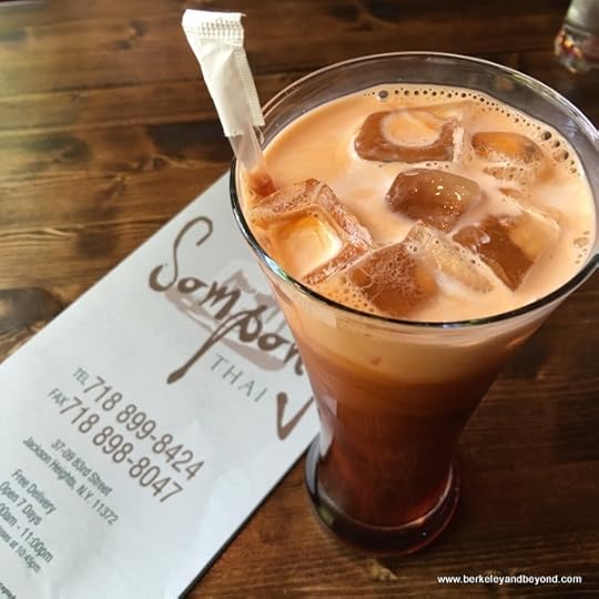 Thai iced tea at Sompong Thai in Jackson Heights, Queens, NYC