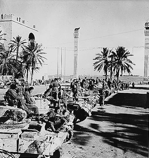 British Valentine infantry tanks in Tripoli, Libya, late Jan 1943 (US National Archives)