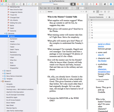 Scrivener Screenshot - Notice Project panel on the right. | DarcyPattison.com