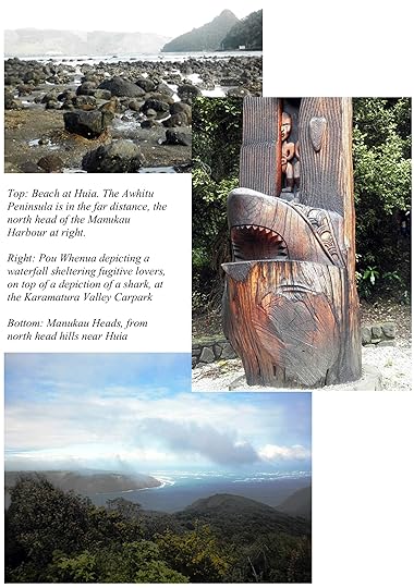 Scenes at Karamatura, Huia and the Manukau Heads, collage reproduced from A Maverick New Zealand Way