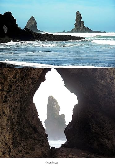 Anawhata Beach, west of Auckland. Collage from A Maverick New Zealand Way.