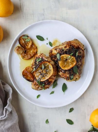meyer lemon roasted chicken I howsweeteats.com #chicken #lemon #roastedchicken #healthy #meyerlemon