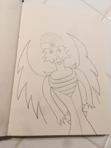 Confusing dragon man in hufflepuff hat