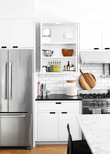 Before and after organized kitchen cabinets with The Fauxmartha