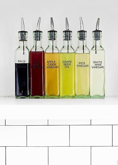 Organized oil and vinegar bottles from The Fauxmartha