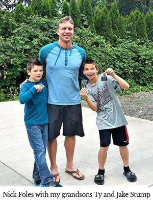 Nick Foles with Randy's grandsons