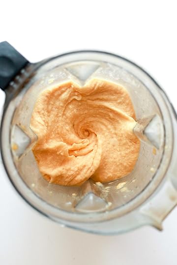 Thick and creamy peach smoothie in a Vitamix blender. The best creamy peach smoothie.