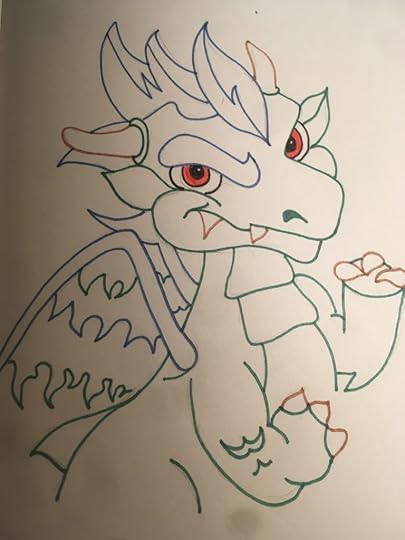 Inked dragon with red eyes