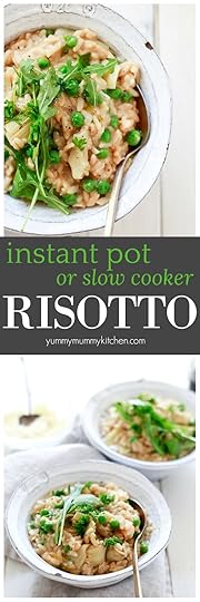 This easy instant pot pressure cooker risotto with peas and artichoke hearts is comforting, vegetarian, vegan, gluten-free, and kid friendly. Instant Pot risotto is such and easy and delicious meal.