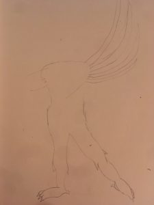 Light sketch of dragon man