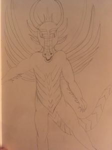 almost finished dragon man sketch