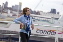Pauline Rowson on board Condor Ferry for Lethal Waves, DI Andy Horton novel