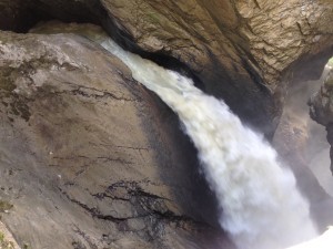 Water Pours Through Rock