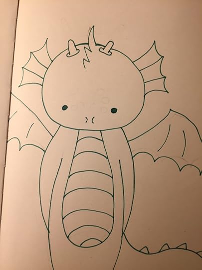 Little green dragon with big head