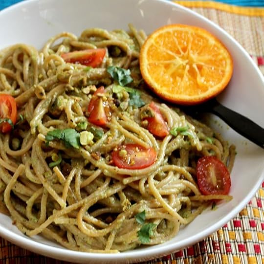 Wonderful Pistachio and Broccoli Pesto with Whole Wheat Spaghetti