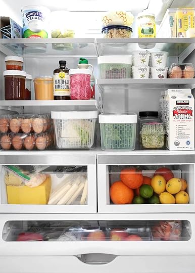 The Minimalist Fridge with OXO green savers and The Fauxmartha