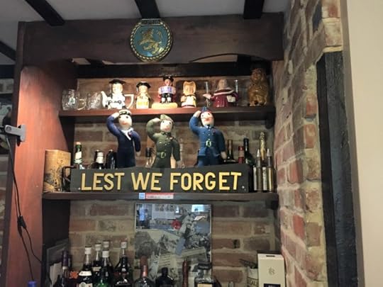 Memorial to sailors, soldiers, and airmen at The Golden Lion, Southwick, Hampshire, England, September 2017 (Photo: Sarah Sundin)
