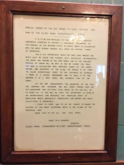 Adm. Sir Bertram Ramsay's Order of the day for D-day, on display at Southwick House, England, September 2017 (Photo: Sarah Sundin)