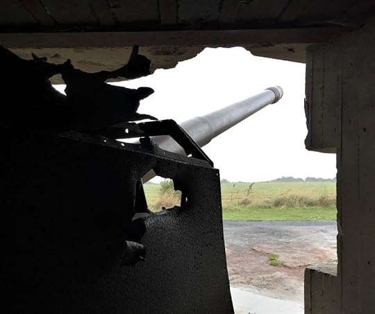 View from inside Longues-sur-Mer gun battery. Note damage. Longues-sur-Mer, France, September 2017 (Photo: Sarah Sundin)