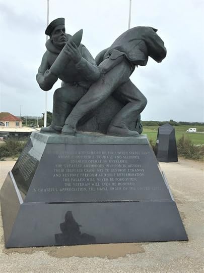 Depiction of American sailor loading gun, US Navy Monument, Utah Beach, Sainte Marie du Mont, France, September 2017 (Photo: Sarah Sundin)