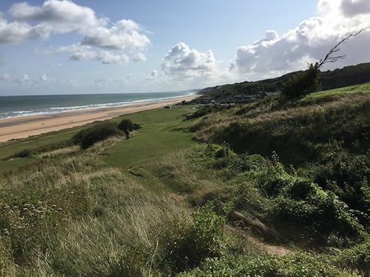 Looking down on Omaha Beach toward the east, near Colleville-sur-Mer, France, September 2017 (Photo: Sarah Sundin)