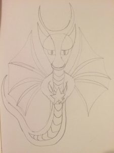 Really weird dragon holding a star