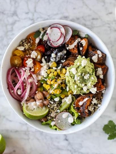 chipotle caramel sweet potato burrito bowls I howsweeteats.com #burritobowls #vegetarian #quinoa #sweetpotatoes 