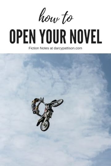 Man doing a stunt on a motorcycle | Open with a scene that grabs readers attention. | Fiction Notes at DarcyPattison.com
