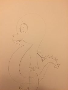 super cute penciled baby dragon