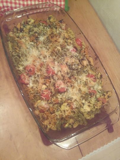 Ovenschotel Pasta met kip en spinazie - ovenschotel