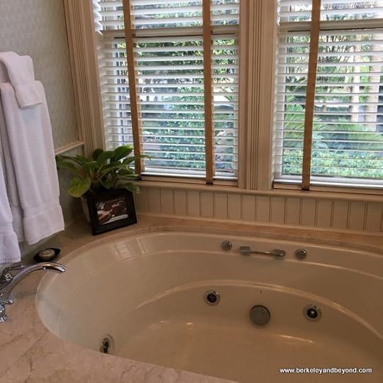 guest bathroom in Wentworth Mansion lodging in Charleston, South Carolina