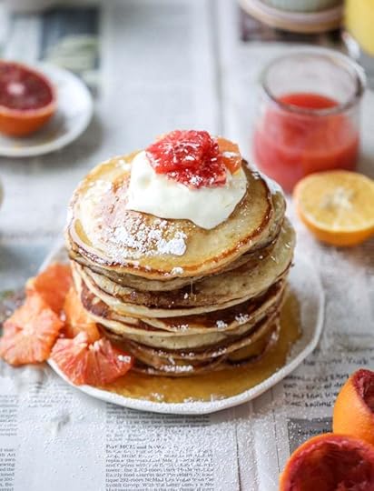 greek yogurt pancakes with warm winter citrus I howsweeteats.com #greekyogurt #pancakes #breakfast #brunch #citrus