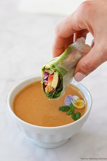This simple Thai peanut sauce is the best for dipping fresh spring rolls.