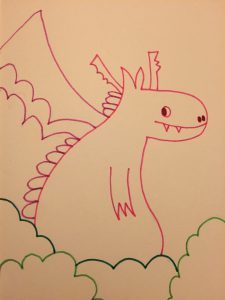 Pink dragon in the bushes