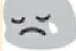 A huge, distorted picture way too zoomed in on the sad emoji.