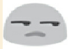 The side-eye emoji from earlier in the book, but blow up to the point of distortion.