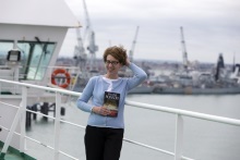 Pauline Rowson on Condor Ferry for launch of Lethal Waveso
