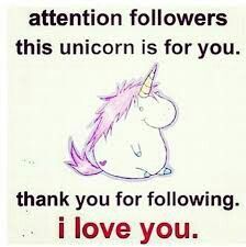 Image result for unicorn welcome followers