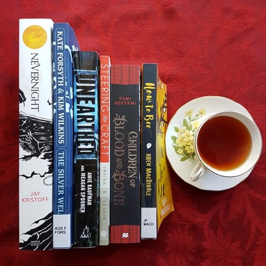 Mt TBR, Earl Grey Editing, Nevernight, Jay Kristoff, The Silver Well, Kate Forsyth, Kim Wilkins, Unearthed, Amie Kaufman, Meagan Spooner, Steering the Craft, Ursula Le Guin, Children of Blood and Bone, Tomi Adeyemi, How to Bee, Brenda MacDibble, books and tea, tea and books