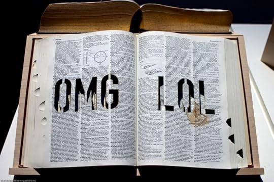 Book Art OMG LOL by Michael Mandiberg