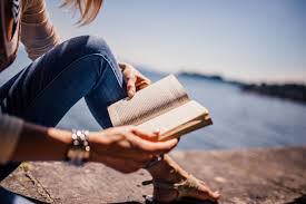 woman with book