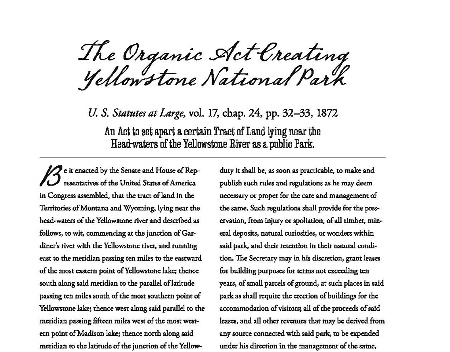 1872 Yellowstone act excerpt