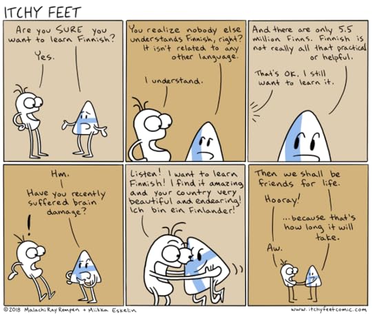 itchy feet comic on Finnish