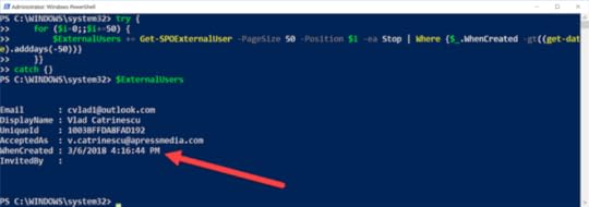 Create a report of SharePoint Online External Users with PowerShell