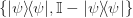 \{|\psi\rangle\!\langle \psi|, \mathbb I - |\psi\rangle\!\langle \psi|\}