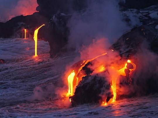 Lava flowing in Hawaii