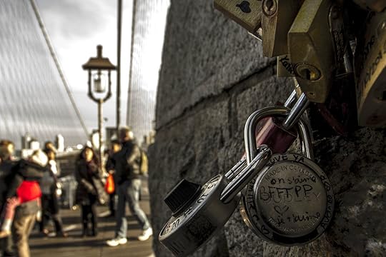 Love locks on Brooklyn Bridge